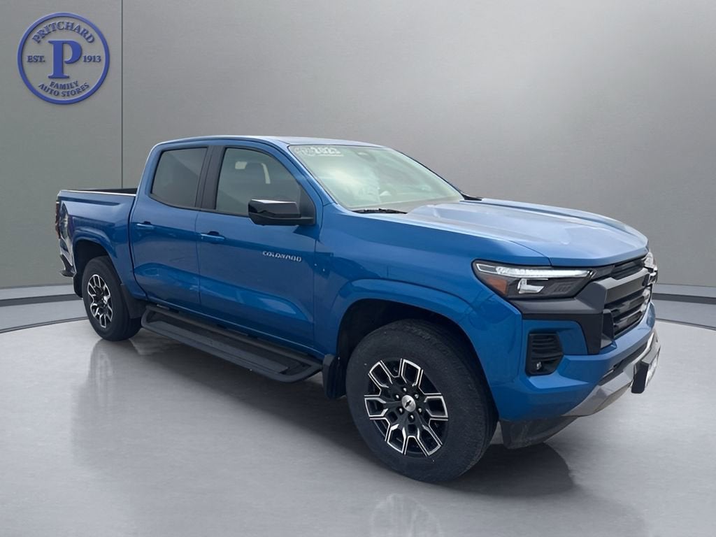 2023 Chevrolet Colorado Z71 in Glacier Blue Metallic — front three-quarter view