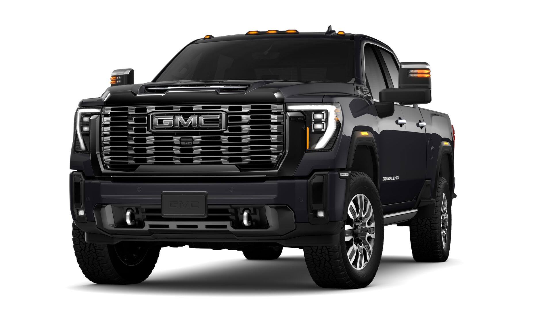 2026 GMC Sierra 2500 HD Denali Ultimate in Titanium Rush Metallic — front three-quarter view